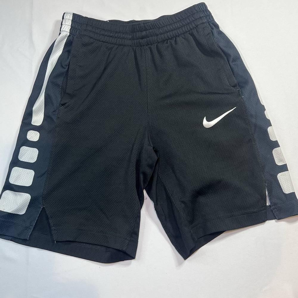 Nike Dri-Fit‎ Shorts Basketball Boy's Youth Medium Drawstring Waist Black White
